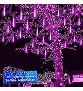 Kwaiffeo Halloween Lights, 24 Tubes Meteor Shower Lights(Equivalent to 3 Sets of 8-Tube) for Hall...