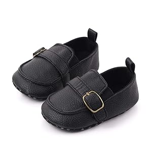 CINDEAR Baby Girls Boys Loafers, Cute Newborn Crib Shoes, PrewalkerPU Sneakers, Perfect for Baptism/Crawling/Wedding