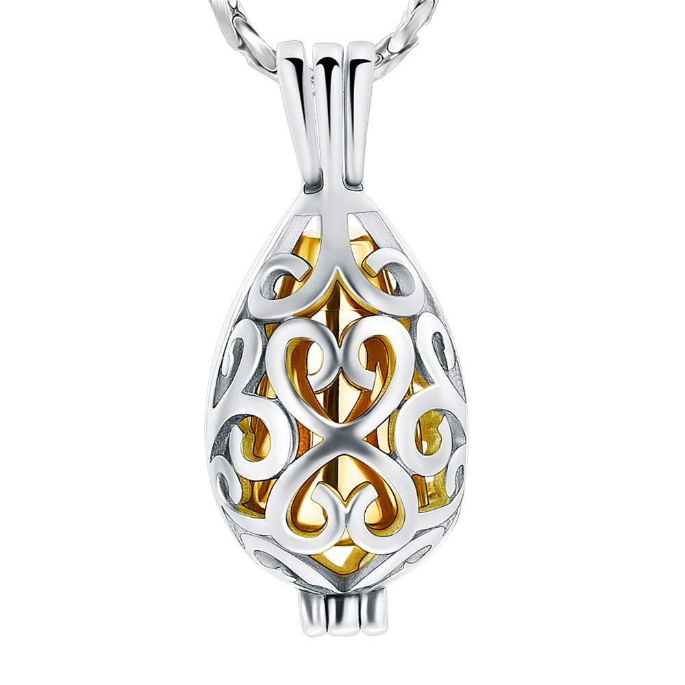 Imrsanl Cremation Jewelry for Ashes - Lotus Flower Ashes Pendant Necklace with Mini Keepsake Urn Memorial Ash Jewelry