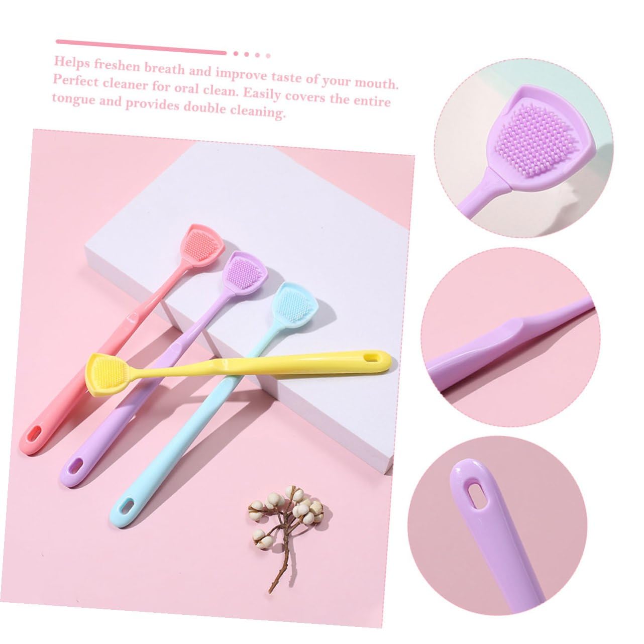 FRCOLOR 15 Pz pulisci-lingua raschietto per lingua in silicone accessori per la pulizia tongue scraper raschietto lingua comodo strumento per la pulizia della lingua spazzola per la lingua