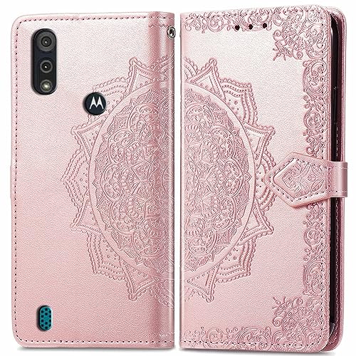 Funda para Motorola Moto E6S 2020/E6I,Función de Soporte, Billetera con Tapa Tarjetas,PU Cuero Carcasa Flip Case Cover para Moto E6S 2020/E6I