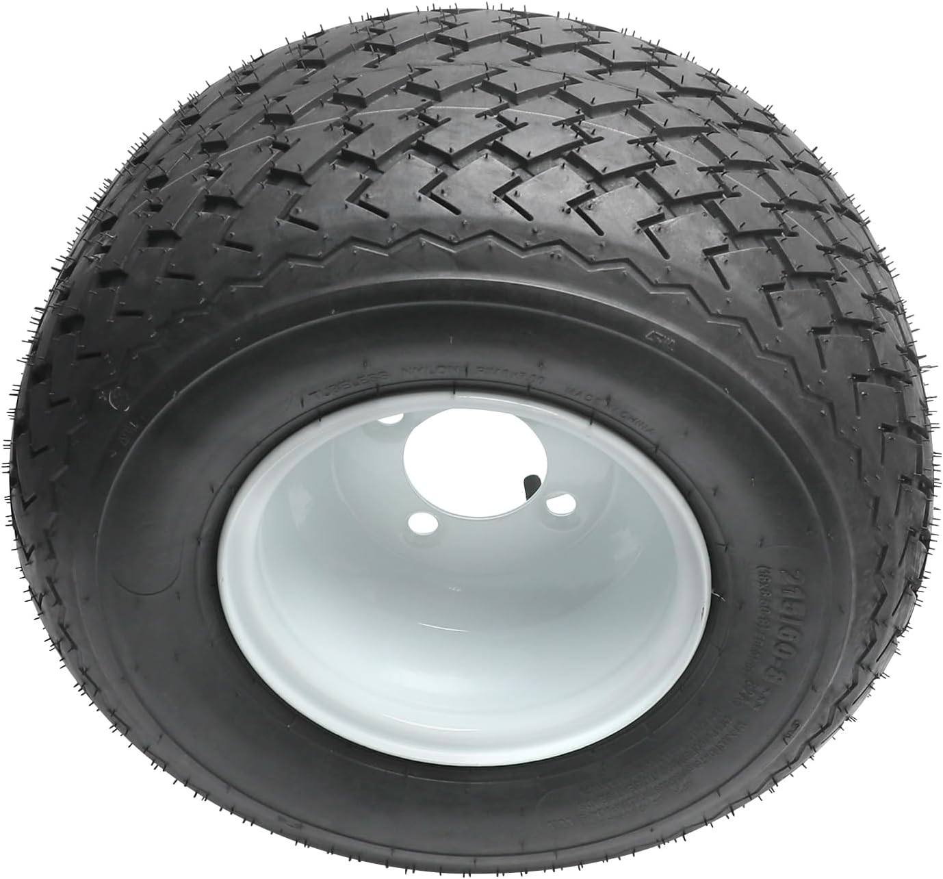 8" Golf Cart Wheel and Tire Assembly – 215/60-8 Tubeless Tire (18x8.50-8), 6PR 4-Lug on 4" PCD Steel Rim – Fits Trailer Club Car EZGO Lawn Mower Patrol Tour Cart Snowmobile ATV (Set of 1)
