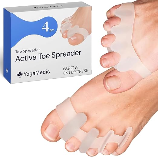 Bunion Corrector Silicone Toe Separators For Fast Pain Relief - Orthopedic Bunion Spacers Spreader, Toe Spacers Toe Separators for Overlapping Toes 4 Pcs- Improved Silicone Bunio n - 0% BPA, One-Size for Women & Men