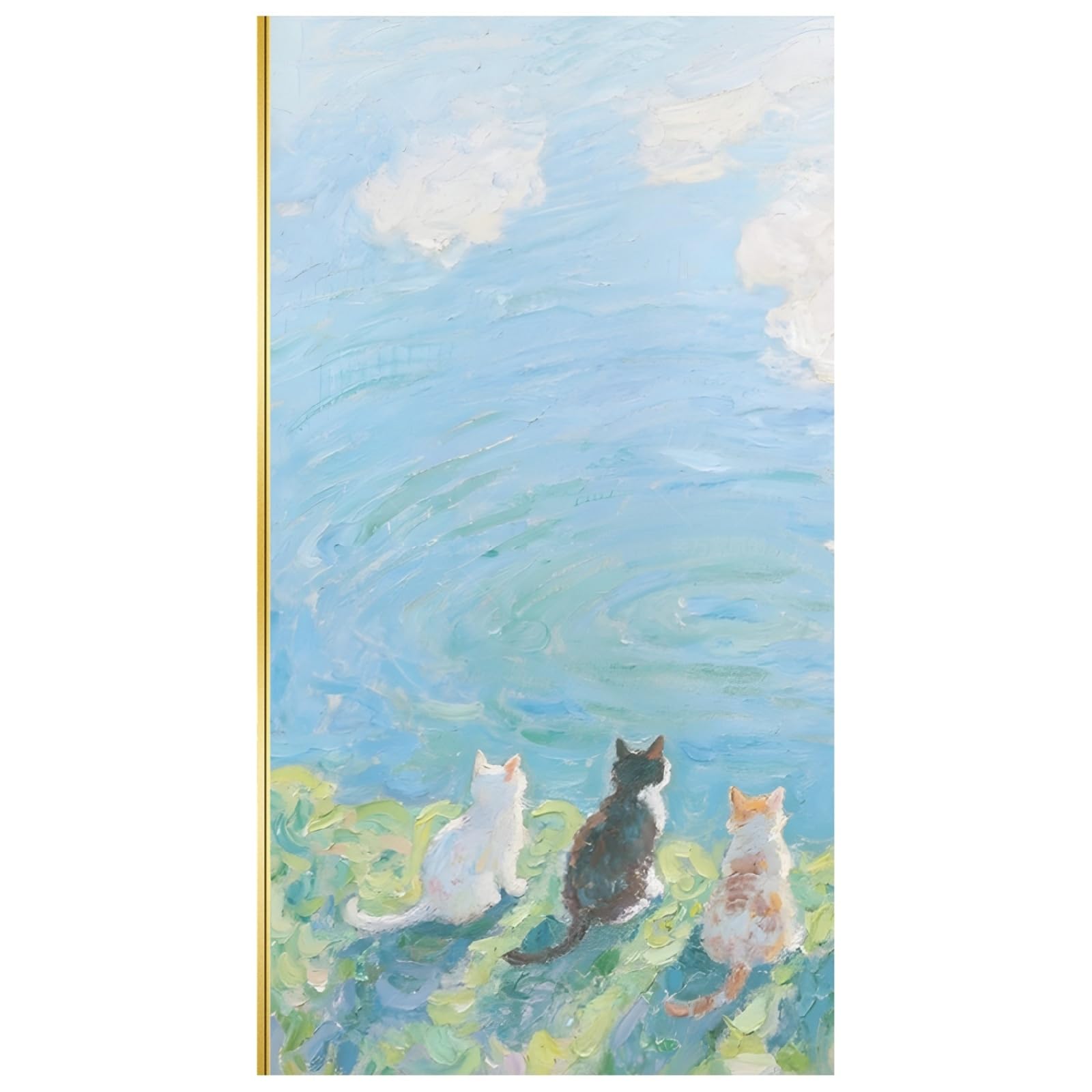 Fensterfolie Blickdicht 90x200CM 3 Katzen Statisch Selbsthaftend Dekorative Folie, Abnehmbare Glasfolien Anti-UV, für Badezimmer küche