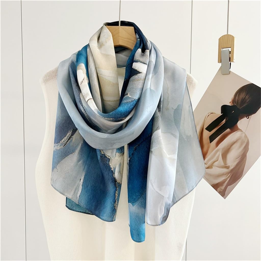 Sciarpa Lunga in Raso di Seta Sciarpa Decorativa Versatile for Temperamento Primaverile ed Estivo da Donna