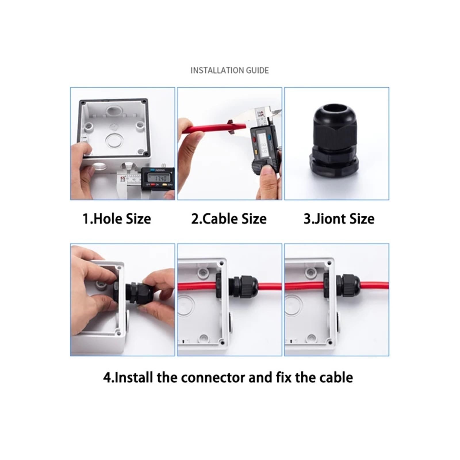 Prensaestopas impermeables 100 prensaestopas impermeables M8 M12 M16 M20 M25 M32 M40 junta de sellado de plástico negro de nailon IP68 conector de nailon (M40-32 BK)