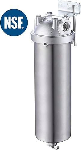 Miniatura 24 de Amwater NSF - Carcasa de filtro de acero inoxidable para cartucho de filtro, carcasa de filtro de agua para purificación de agua de toda la casa