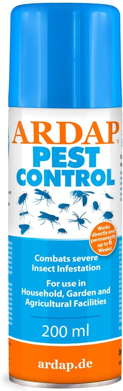 ARDAP Pest Control Spray 200ml - With immediate and long-term effects - Insect spray to combat acute vermin and insect infestation - Up to 6 weeks of effective protection