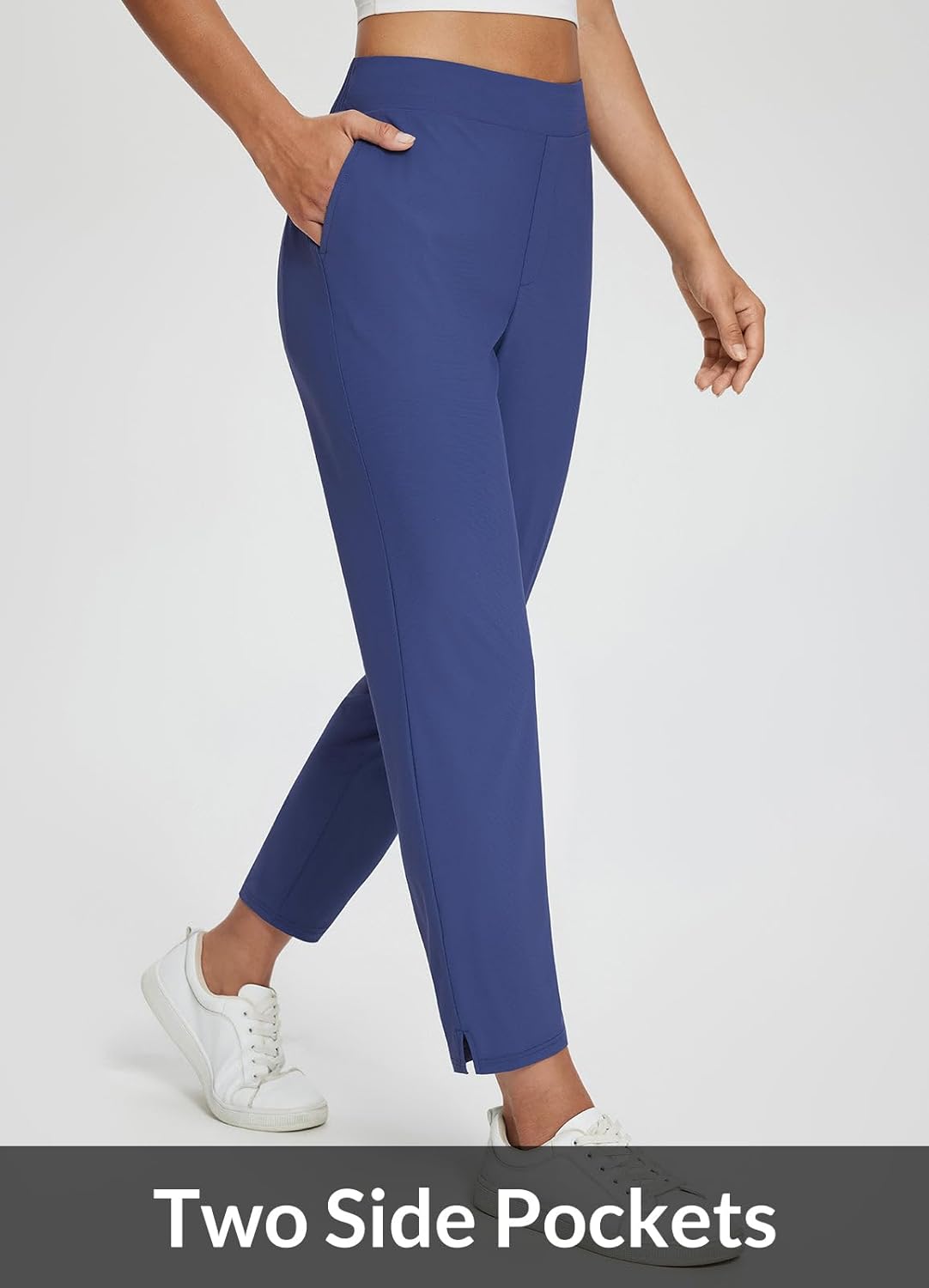 baleaf Womens Travel Pants Lightweight Stretch with Zipper Pockets Petite Ankle Dressy Golf Work Business Casual Slacks - Image 7