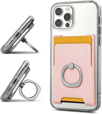 Amazon Co Jp Ringke リングホルダースタンド スマホカードホルダー Suica Pasmo カード入れ 財布ケース 定期入れ パースケース スマホ カードケース カードスロット付き リング付き 360度回転リングホルダー 背面カードホルダー 名刺入れ スマホケース カード収納