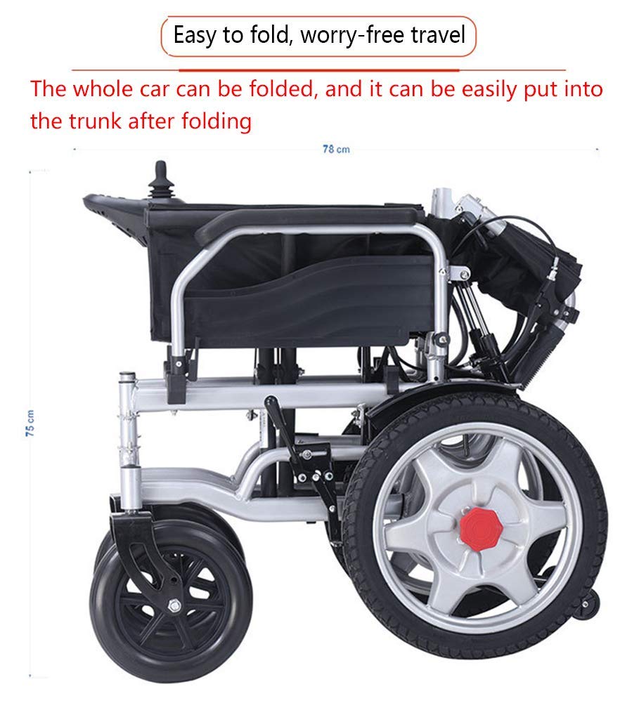 Sedia a rotelle elettrica Scooter Pieghevole e da Viaggio Pieghevole Leggero Sedia a rotelle elettrica sicura Motorizzata da Viaggio per Aviazione Carrozzina elettrica per impieghi