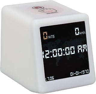 Goshyda Bitcoin Solo Lottery Miner z Zegarem Cyfrowym, szybkością Mieszania 1060 KH/s i Wyświetlaczem Pogody, WiFi Bluetooth ESP32 Miner do Użytku w Domu/biurze (WHITE)