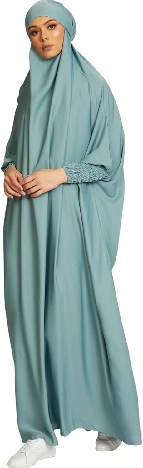 Jazvano Abaya Dress for women 1pc Eid Jilbab Muslim Prayer Clothes Islamic Modest Abayas Dubai Salah Robe