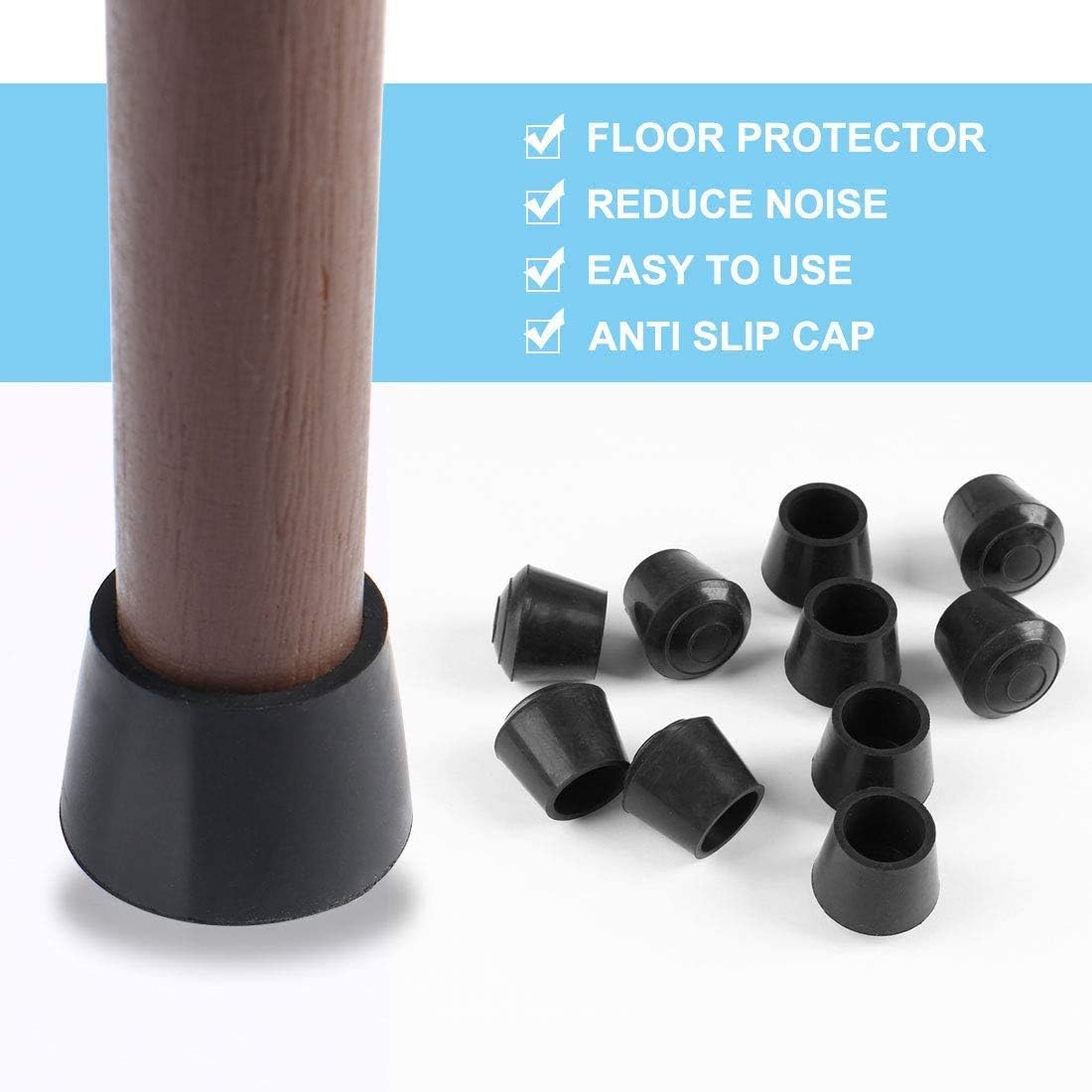 XYWHPGV 20pcs Chair Leg Tips Caps 32mm 1 1/4 Inch Non-slip Rubber Furniture Table Feet Cover Floor Protector Reduce Noise Prevent Scratches (3aa9c