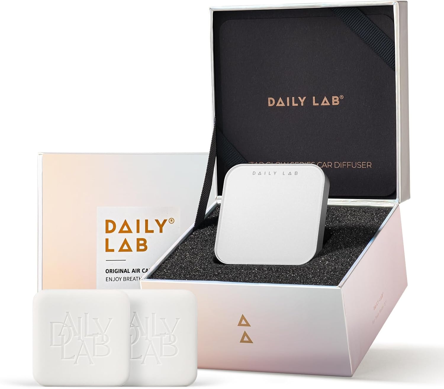 Tesla Model 3/Y Air Freshener, DAILY LAB Star Glow Car Air Freshener Adapter for Men Women, Premium Car Vent Accessories, 60 Days Long-Lasting Tesla with 2 Refills (SZ 1979-White)