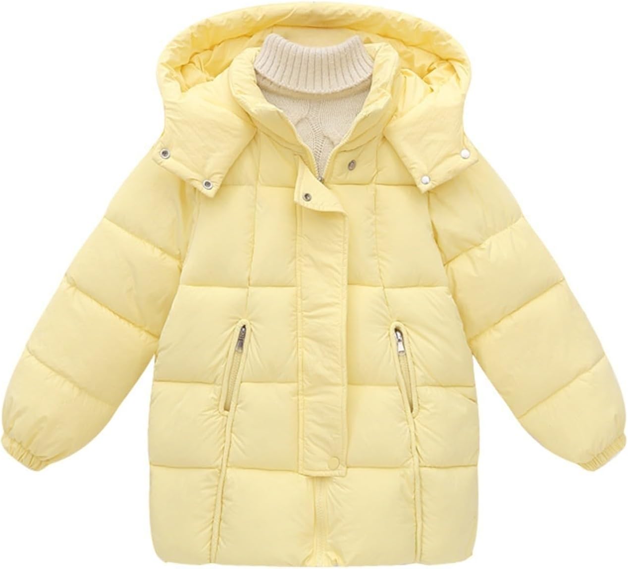 Kids Winter Coat Girls Heavyweight Ⓦaterproof Warm Thick Quilted Padded Jacket Cozy Long Sleeve Outdoor Clothes