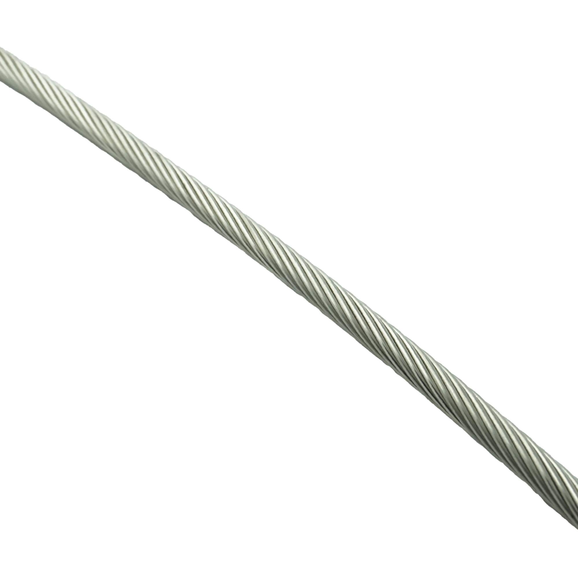Fune metallica da 6 mm, 1 x 19, dura (10 metri) - Corda in acciaio INOX - Corda in acciaio inox A4 V4A - antiruggine