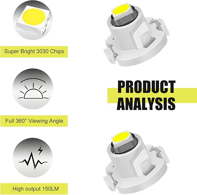 10 LED T4.2 Blanco Alta Luminosidad 12V para Tablero miniatura 3