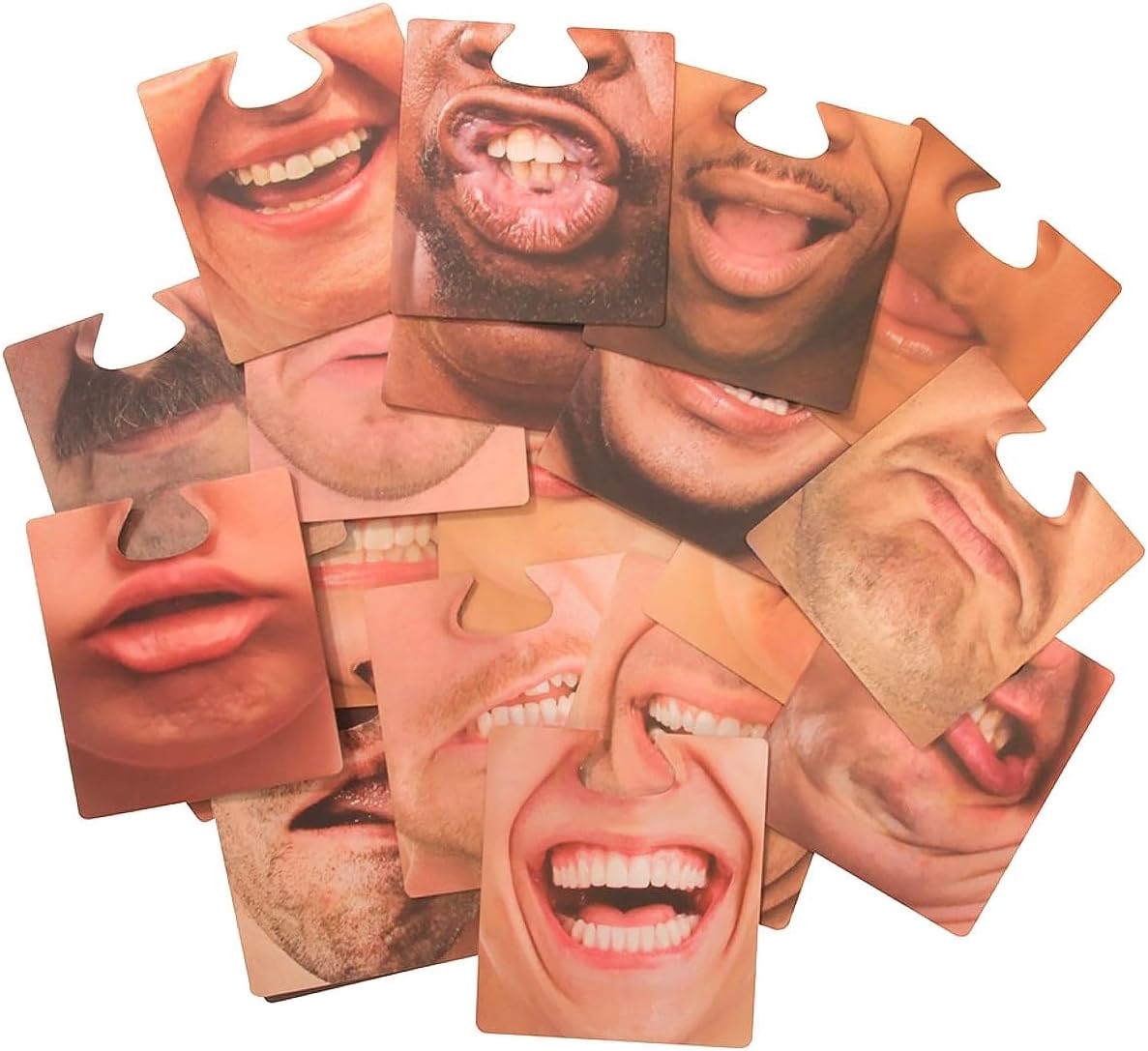 Paladone Face Mats Drinks Coasters | Cheeky Laugh Out Loud Fun Gift | 20 Double Sided Hilarious Drinking Mats You Can Wear | 40 Different Faces That Clip On To Your Nose