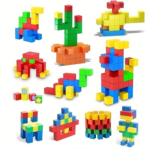 マグネットキューブ 46PCS マグネット ブロック パズル 大きいサイズ 30mm 立体パズル 積み木 男の子 女の子 3D おもちゃ 図形 算数 立方体 マグネット 脳トレ 初期教育 STEM教育キット 知育玩具 教材 おもちゃランキング 長く遊べ 長