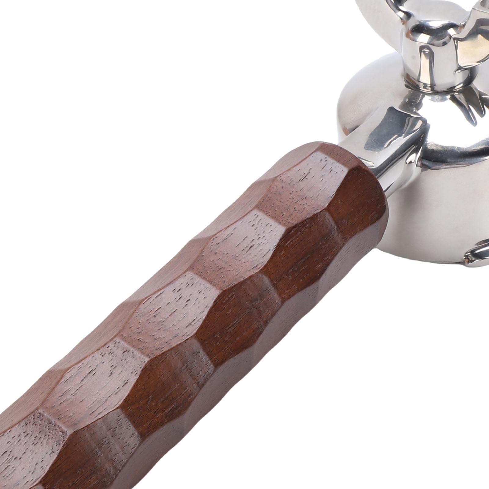 Portafiltro de café de 51 Mm, Portafiltro de 3 Orejas de Acero Inoxidable, de Madera Fácil de Limpiar, Se Adapta a de 51 Mm