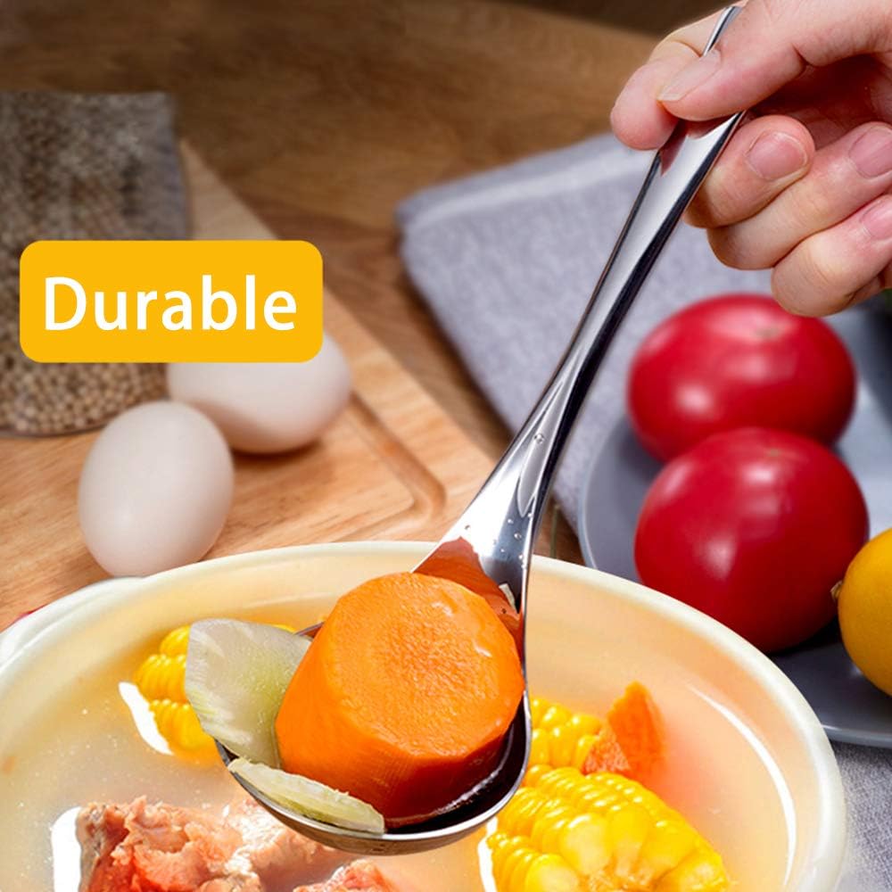 Louche à Sauce En Inox 19 Cm - Bec Verseur, Manche Long - Pour Soupe, Crêpes, Cuisine