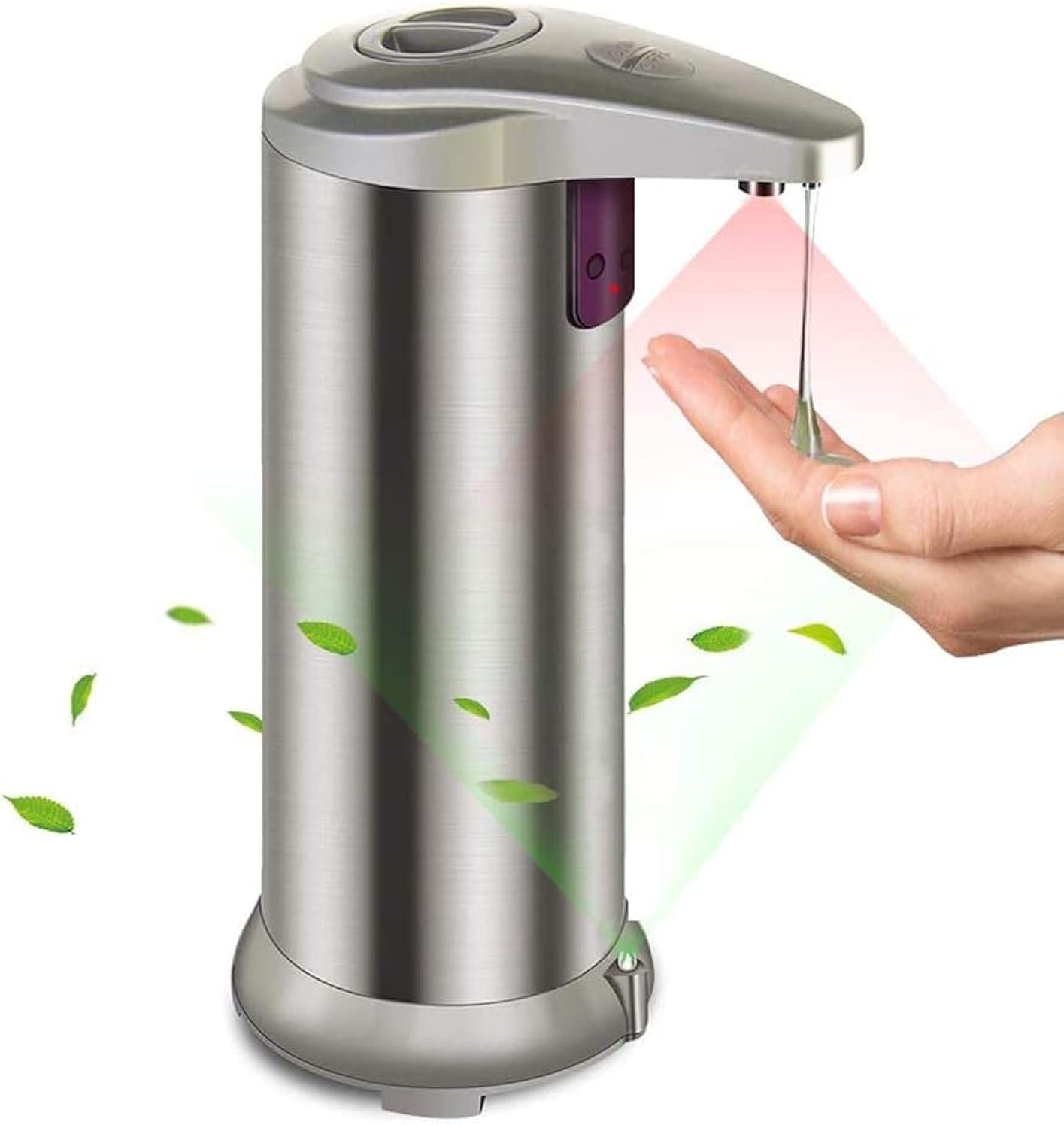 Touchless Automatic Liquid Soap Dispenser Hand Soap Dispenser with Infrared Motion Sensor, Output Control Switches, Waterproof Base, Stainless Steel Body, for Kitchen Bathroom Commercial Hotel