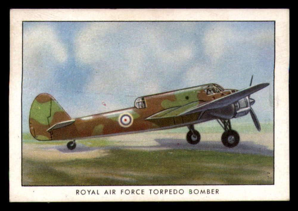 NonSport 1941 Modern Airplanes Series B T87b #29 Royal Air Force Torpedo Bomber NM Near Mint