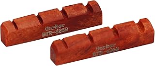 Guyker Bass Guitar Bone Nut - 4 String Flat Bottom Pre-Slotted Bone Nuts Replacement Parts Accessories for PB JB Precision Bass Jazz Bass Set of 2 Red, 42x6x9mm BTR4269
