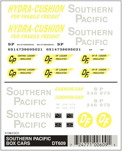 Southern Pacific Box Cars - Adhesivos de transferencia en seco para bosques
