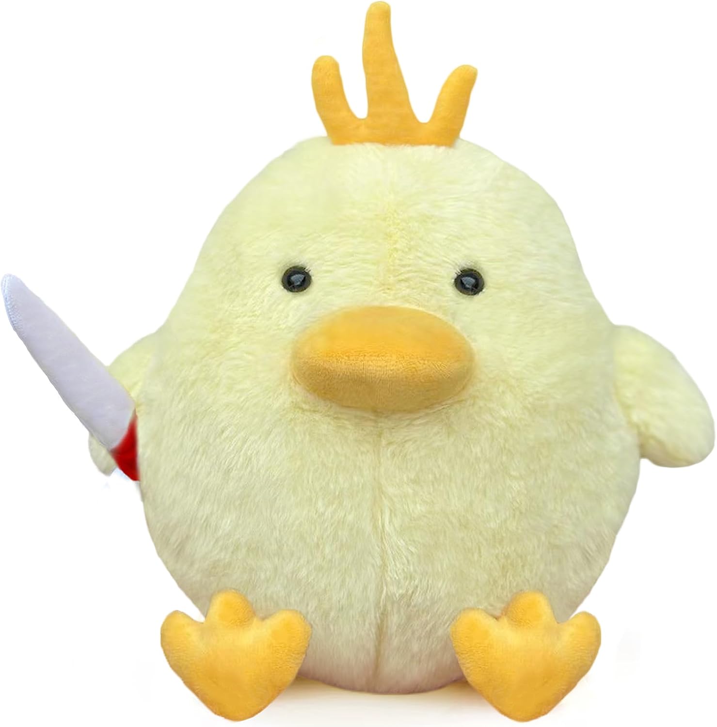 Cute Duck Plush with Knife Duckling Stuffed Animal Plush Toy Duckie Throw Pillow Plushies Doll Toys Gift for Boys Girls Adults (Yellow, 11.8 inch)