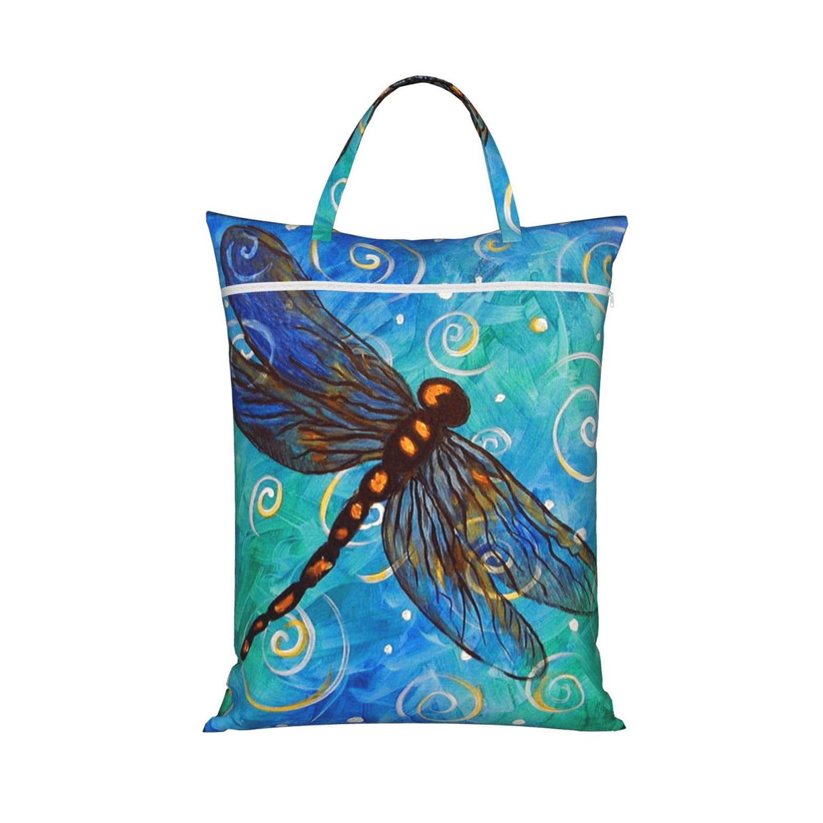 YFSGDLBN Dragonfly printed Travel dirty laundry bag clothes pack Storage Basket Bag