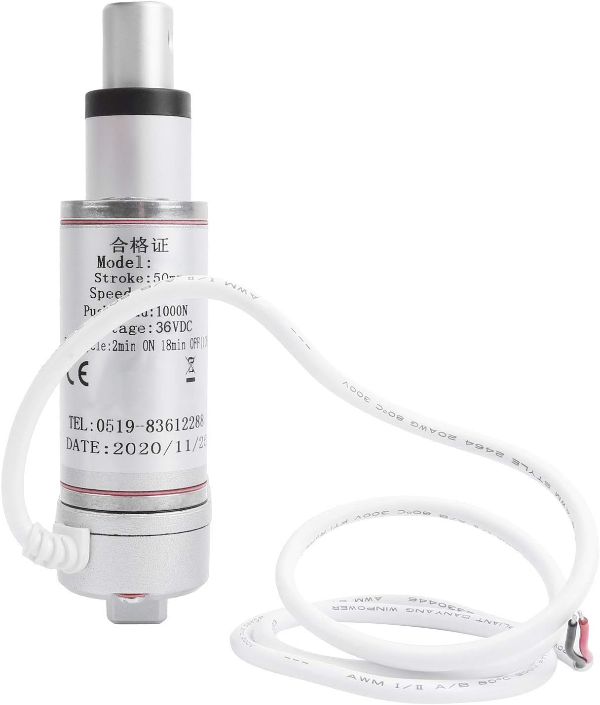 Linear Actuator, Stroke Lift Motor, Durable Recliner Sofa Lifting Motor for TV Table Massage Bed, 100kg Load 50mm Stroke 12mm/s DC36V (36VDC), Smart Home Lift Controller