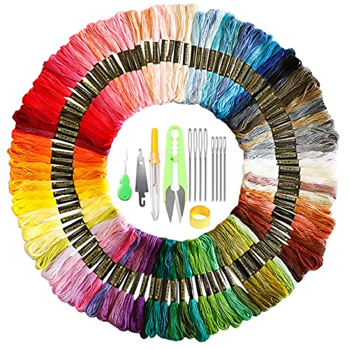 Dimxvean 120 Skeins Embroidery Floss Cross Stitch Thread With Sewing Kit，Friendship Bracelets Floss Crafts Floss Bracelet Yarn, Craft Floss, Aroic Embroidery Floss Set #TOP18