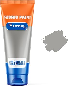 Grey Fabric Paint 2 fl. oz Tube Permanent Fabric Paint Gray for Clothes | Textile Clothing Paints for Cotton and Synthethic Fabrics, Furniture Upholstery, Shoes, Sneakers, T-Shirt, Tote Bags
