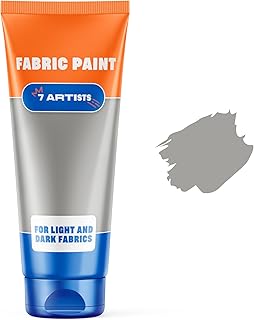 Grey Fabric Paint 2 fl. oz Tube – Permanent Fabric Paint Gray for Clothes | Textile Clothing Paints for Cotton and Synthethic Fabrics, Furniture Upholstery, Shoes, Sneakers, T-Shirt, Tote Bags