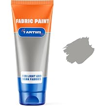 Grey Fabric Paint 2 fl. oz Tube Permanent Fabric Paint Gray for Clothes | Textile Clothing Paints for Cotton and Synthethic Fabrics, Furniture Upholstery, Shoes, Sneakers, T-Shirt, Tote Bags