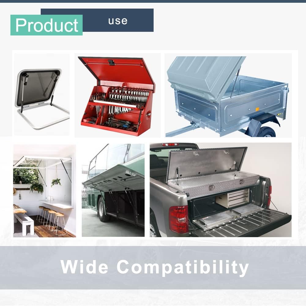 20 inch 45lbs/200N Gas Struts Shock Replacement Gas Springs Lift Supports for Truck Bed Tonneau Cover Toolbox Lid Shell Window