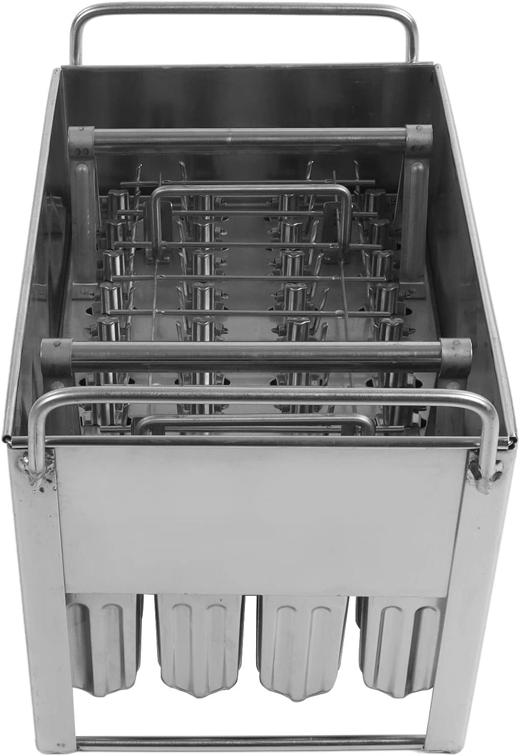 304 Stainless Steel Popsicle Mold Machine,Ice Pop Molds,Ice Cream Maker Mold Moulds Food Grade 304 Stainless Steel Stick Holder with Lid for Home Commercial