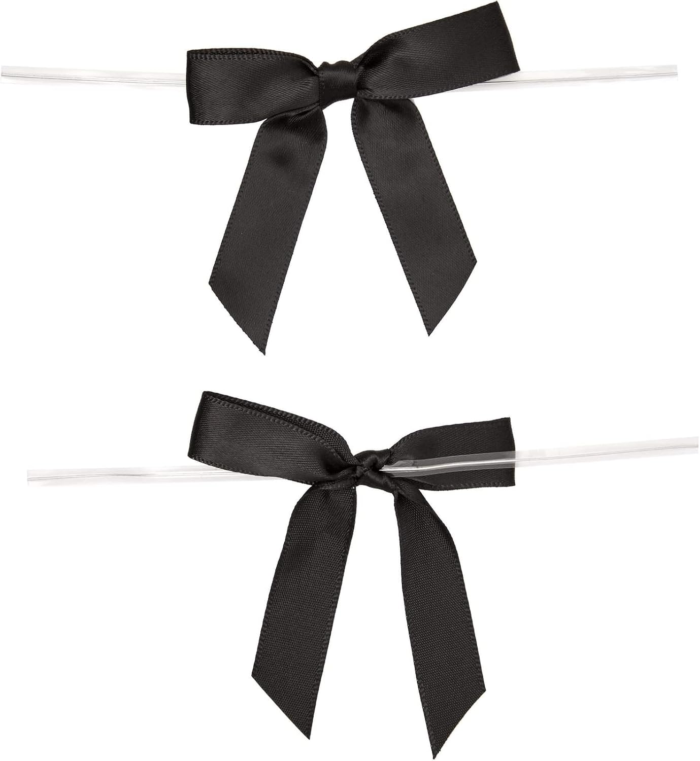 Juvale Gift Bows with Twist Ties - Mini Bows for Crafts & Wrapping - Pre-Tied Satin Polyester Ribbon for Treat Bags & Balloons - 3-Inch, Black, 100 Pack - Image 6