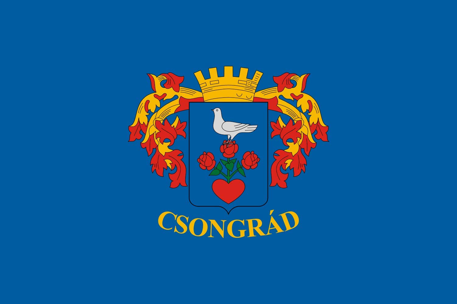 Drapeau Large Csongrád format paysage de 1.35m² pour mât extérieur