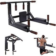 Pull-Up Bar Wall & Dip Station Pull Up Bar Over 200 kg Multifunctional Indoor Training Device for Chest Arm and Back Training for Home Gym & Office
