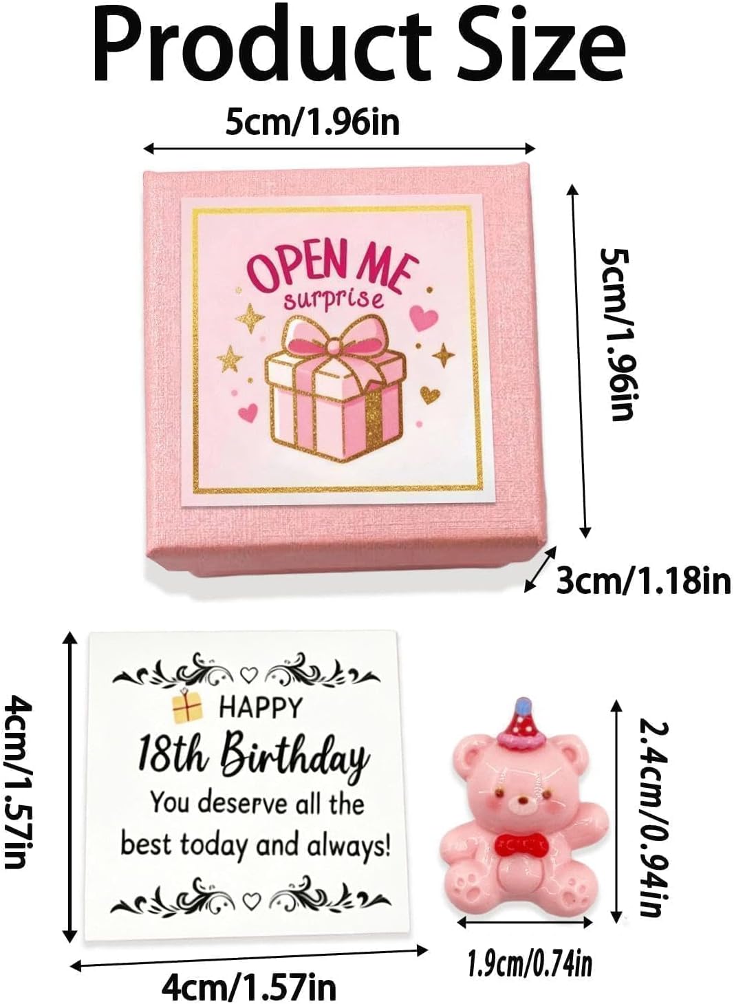 I Love You Gifts for Women Men Pocket Hug Stocking Fillers Valentines Gifts for Him Her Kid Boyfriend Girlfriend Husband Wife Couple Xmas Gift Ideas Present (Pink 18th Birthday Gift) image 2