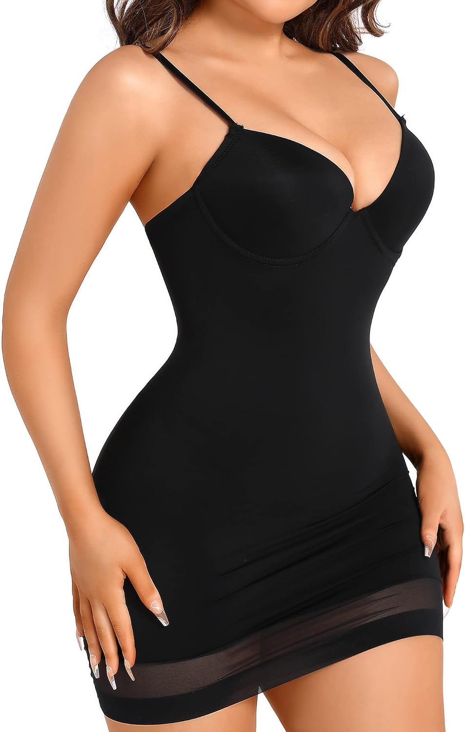 Sliot Shapewear Slip under Dress Shapewear Dress Undergarments for Dresses Body Shaper Dress Tummy Control with Built In Bra