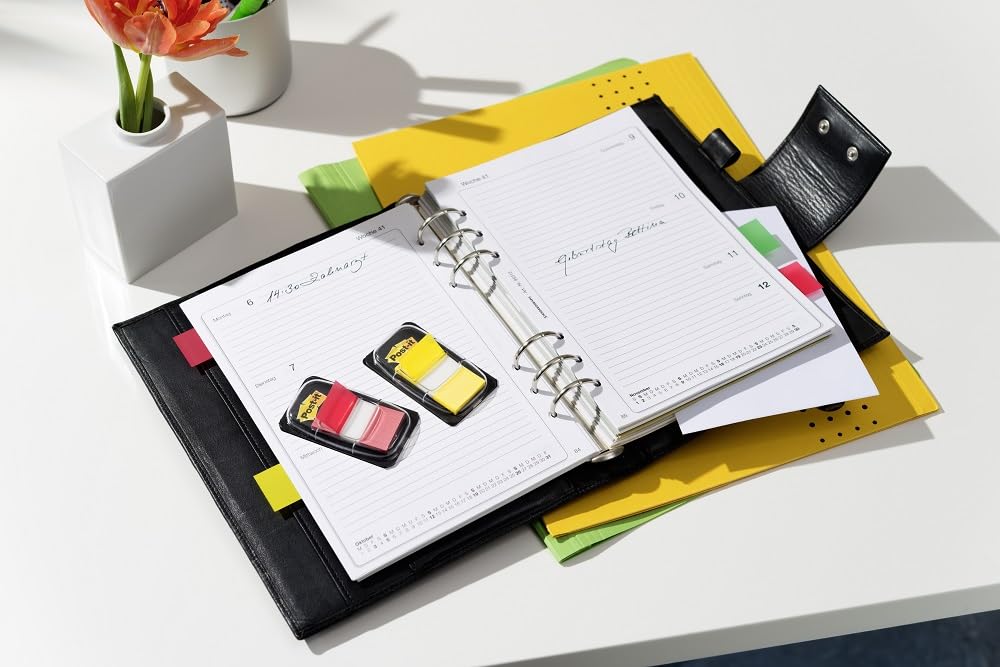Post-it I680-RY2 index Standard, 2 x 50 pasków samoprzylepnych w dozowniku, 25,4 x 43,2 mm, czerwone, żółte