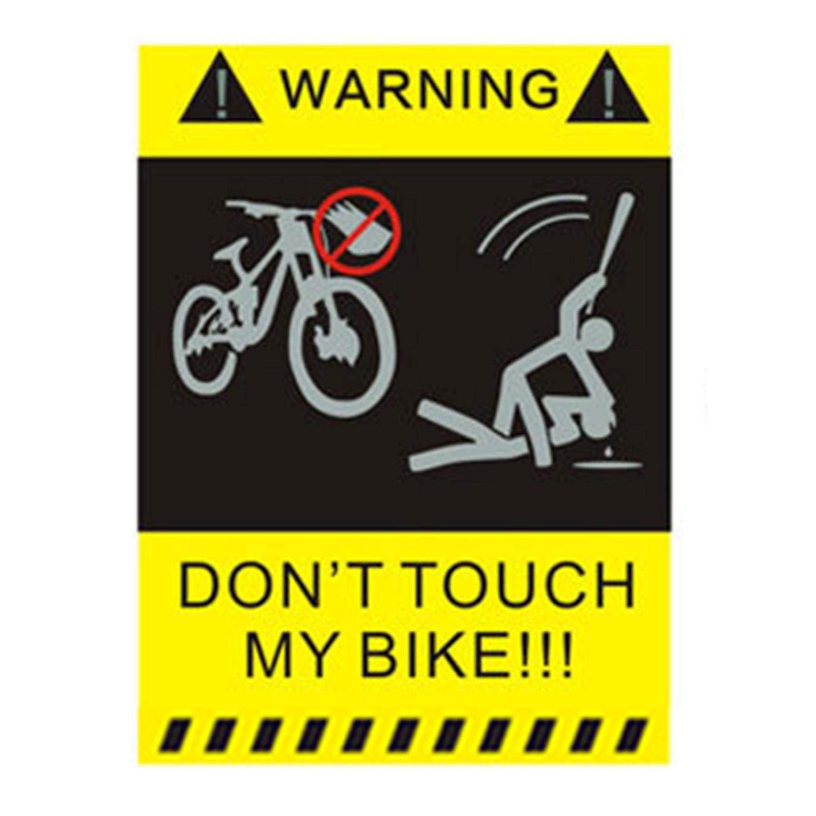 SHZONS 10PCS Don't Touch My Bicycle Sticker Waterproof Bicycle Frame Sticker Decorative Reflective Sticker Riding Warning Sign Sticker 1.6×2 Inch