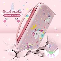 Vista 4 de Pink Unicorn Carrying Case Compatible with Nintendo Switch (NOT OLED or LITE) with Dockable Protective Grip Case+Screen Protector+Unicorn Stickers