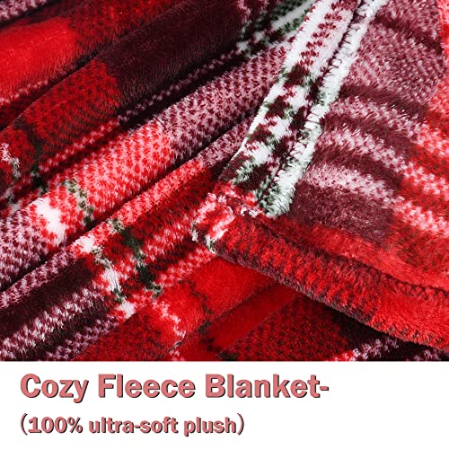 Tirrinia Wearable Blanket With Sleeves And Foot Pocket, Wearable Blanket Adult With Anti-Slip Snaps, Oversized Front Pockets, Cozy Gifts For Women Men-Red Plaid #TOP4