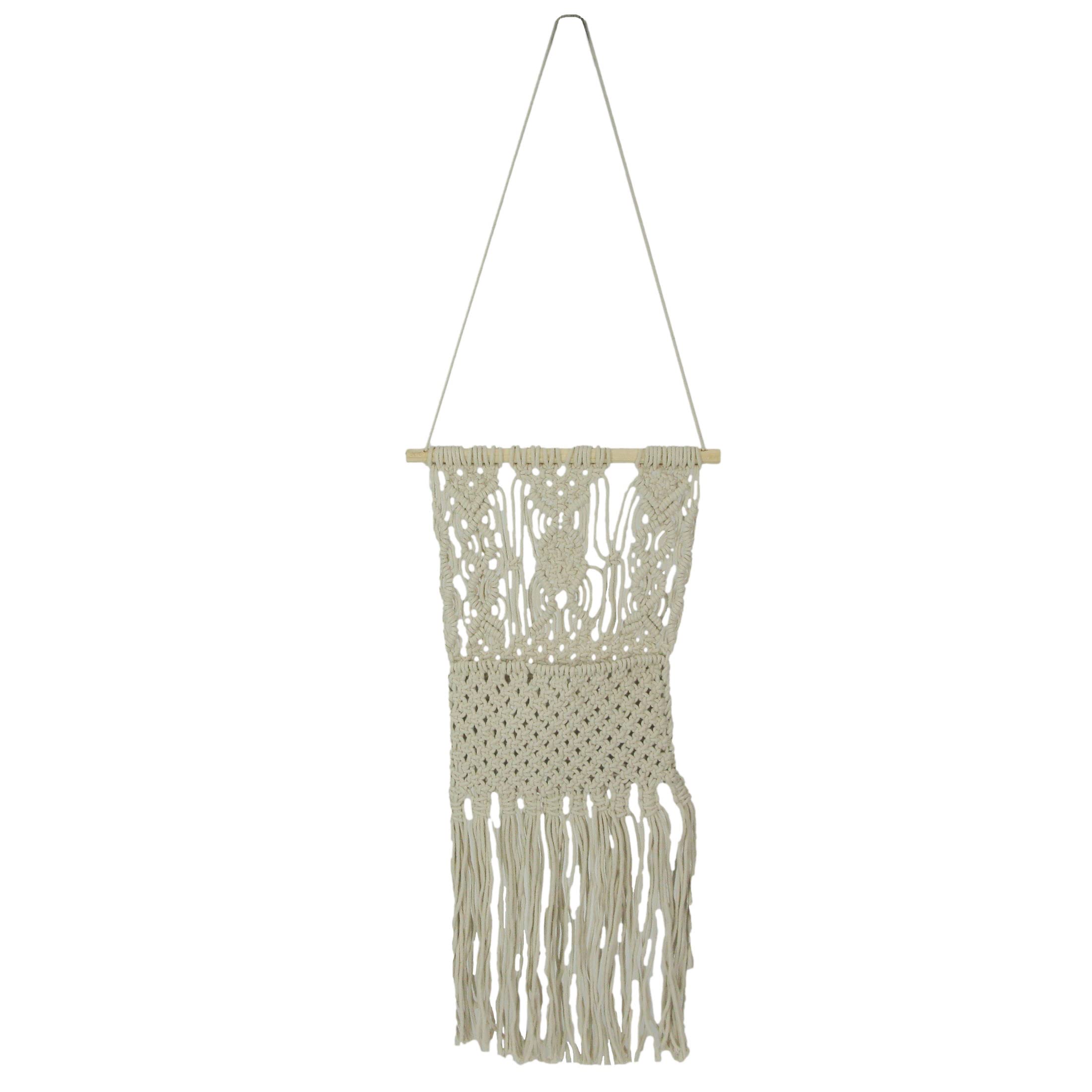 Poche murale en macramé tressé main 68,9 cm pour salon bohème
