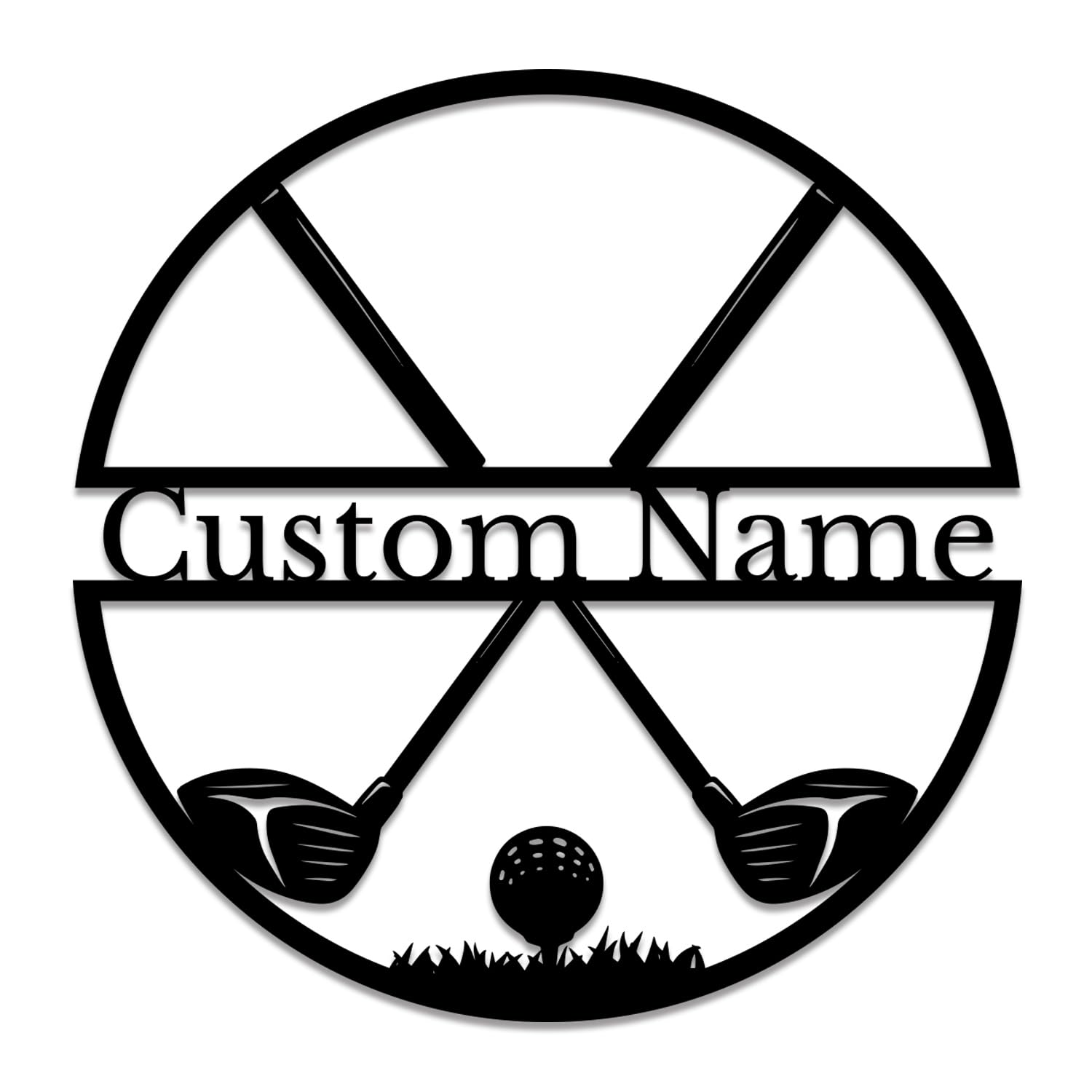 Senyer Golf C Personalized Custom Crossed Golf Metal Wall Art,Personalized Golfer Name Sign Decoration For Room,Hole Lub Decoration (Golf C)